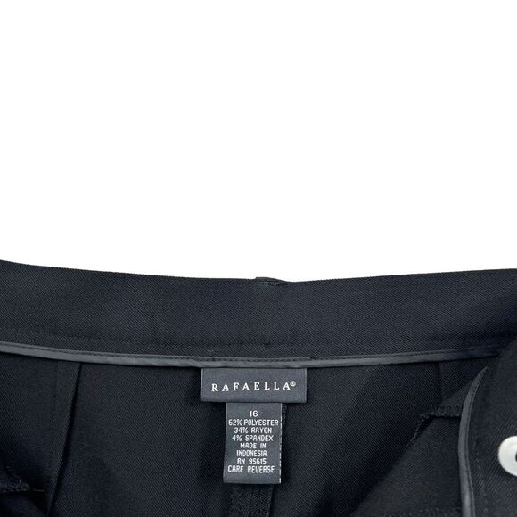 Rafaella Women Trouser Pants Classic Fit Straight Leg Slimming Zip‎ Black Sz 16 - Picture 4 of 6